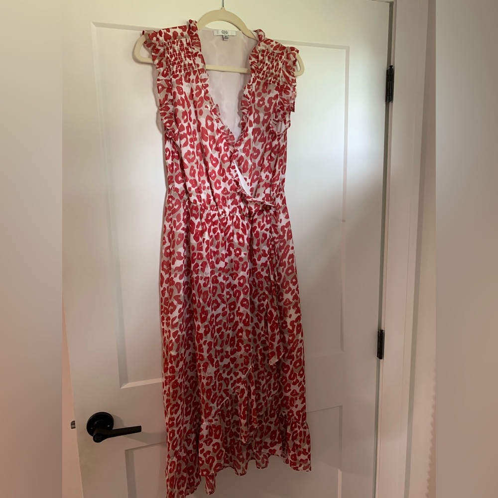 Red asymmetrical ruffle hem- size M